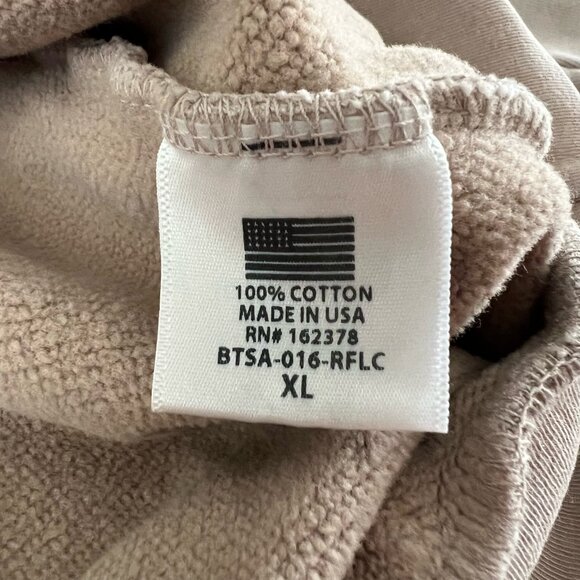 RARE Fortnite Mr Porter Collab Squad Puff Paint Cotton Sweatshirt Tan Size XL - Picture 8 of 8